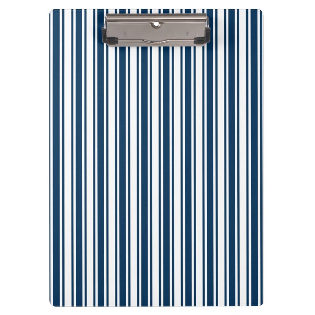 Navy blue and white candy stripes clipboard (Front)