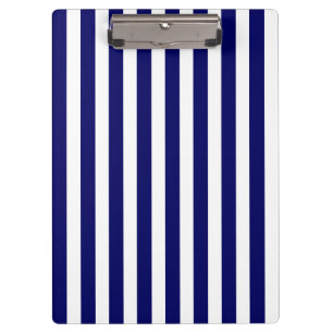 Navy blue and white candy stripes clipboard