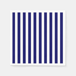 Navy blue and white candy stripes napkin