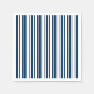 Navy blue and white candy stripes napkin