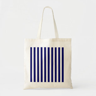 Navy blue and white candy stripes tote bag