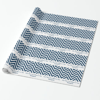 Navy Blue and White Chevron | Personalised Wrapping Paper