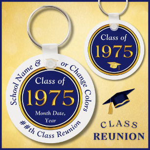 Navy Blue and White, Class of 1975 Reunion, Favors Key Ring