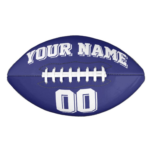 NAVY BLUE AND WHITE Custom Football American Football (Front)