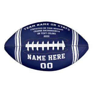 Navy Blue and White, Custom Printed Football American Football