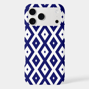 Navy blue and white diamond pattern