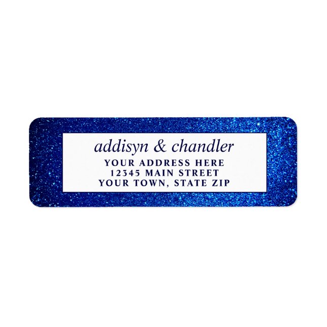 Navy Blue and White Elegant Simple Modern Wedding  (Front)