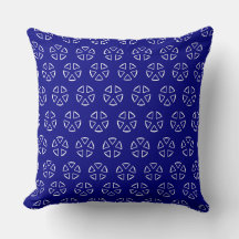 Navy blue and white geometric flowers