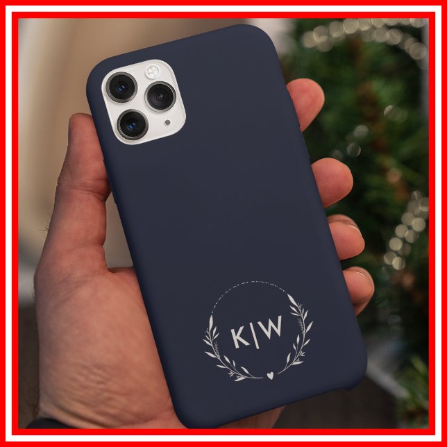 Navy Blue and White | Modern Initials Monogram Case-Mate iPhone Case (Navy Blue and White | Modern Initials Monogram Case-Mate iPhone Case)