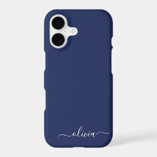 Navy Blue and White Modern Monogram