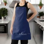 Navy Blue and White Modern Monogram Apron<br><div class="desc">Introducing our Navy Blue and White Modern Monogram Collection: Elevate your home decor with our sophisticated collection featuring a contemporary navy blue and white colour scheme. Each piece is meticulously crafted to exude elegance and style, perfect for adding a touch of modern flair to any room. Whether you're looking for...</div>