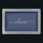 Navy Blue and White Modern Monogram Belt Buckle<br><div class="desc">Introducing our Navy Blue and White Modern Monogram Collection: Elevate your home decor with our sophisticated collection featuring a contemporary navy blue and white colour scheme. Each piece is meticulously crafted to exude elegance and style, perfect for adding a touch of modern flair to any room. Whether you're looking for...</div>
