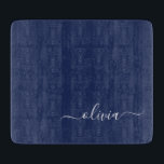 Navy Blue and White Modern Monogram Cutting Board<br><div class="desc">Introducing our Navy Blue and White Modern Monogram Collection: Elevate your home decor with our sophisticated collection featuring a contemporary navy blue and white colour scheme. Each piece is meticulously crafted to exude elegance and style, perfect for adding a touch of modern flair to any room. Whether you're looking for...</div>