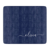 Navy Blue and White Modern Monogram
