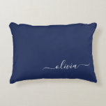 Navy Blue and White Modern Monogram Decorative Cushion<br><div class="desc">Introducing our Navy Blue and White Modern Monogram Collection: Elevate your home decor with our sophisticated collection featuring a contemporary navy blue and white colour scheme. Each piece is meticulously crafted to exude elegance and style, perfect for adding a touch of modern flair to any room. Whether you're looking for...</div>