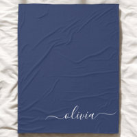 Navy Blue and White Modern Monogram