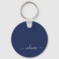 Navy Blue and White Modern Monogram