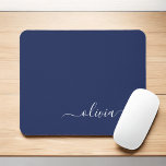 Navy Blue and White Modern Monogram Mouse Mat<br><div class="desc">Introducing our Navy Blue and White Modern Monogram Collection: Elevate your home decor with our sophisticated collection featuring a contemporary navy blue and white color scheme. Each piece is meticulously crafted to exude elegance and style, perfect for adding a touch of modern flair to any room. Whether you're looking for...</div>