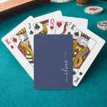 Navy Blue and White Modern Monogram Playing Cards<br><div class="desc">Introducing our Navy Blue and White Modern Monogram Collection: Elevate your home decor with our sophisticated collection featuring a contemporary navy blue and white colour scheme. Each piece is meticulously crafted to exude elegance and style, perfect for adding a touch of modern flair to any room. Whether you're looking for...</div>