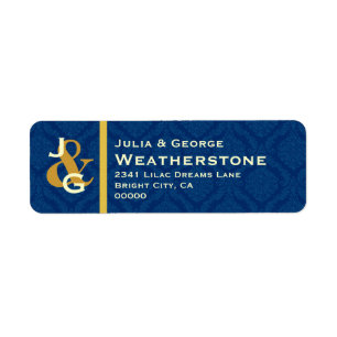 Navy Blue and White Monogram Wedding V005AB3