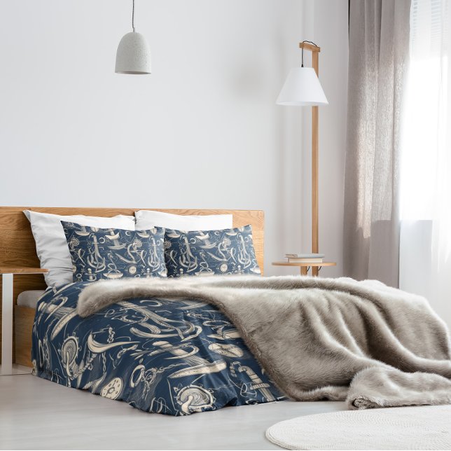 Navy Blue and White Nautical Pattern Pillowcase (Creator Uploaded)