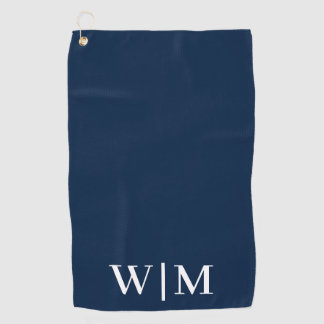 Navy Blue and White Personalised  Golf Towel