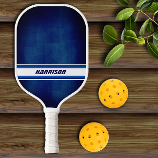 Navy Blue and White Personalised Pickleball Paddle