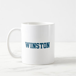 Navy Blue and White Personalised Template Coffee Mug