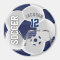 Navy Blue and White Personalize Soccer Ball