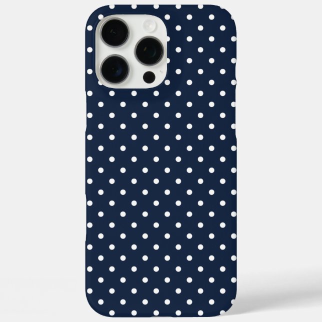 Navy Blue and White Polka Dot Pattern Case-Mate iPhone Case (Back)