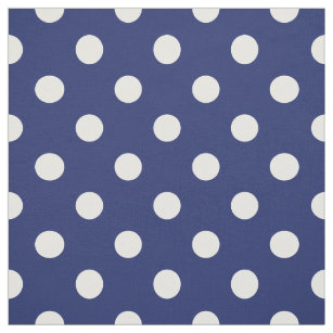 navy and white polka dot