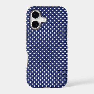 Navy Blue and White Polka Dots Pattern