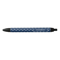 Navy Blue And White Polka Dots With Name