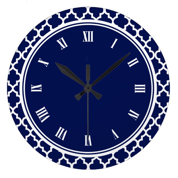 Navy Blue Wall Clocks Zazzle UK