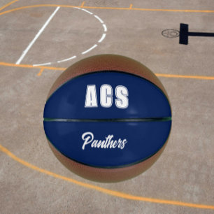 Navy Blue and White School Colours Team Basketball