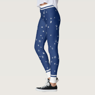 Navy Blue and White Stars and Stripes Leggings