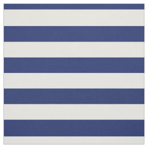 Navy Blue and White Stripe Pattern Fabric