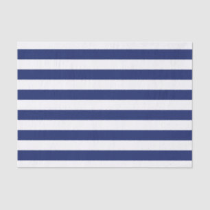 Navy Blue and White Stripe Pattern Tissue Paper