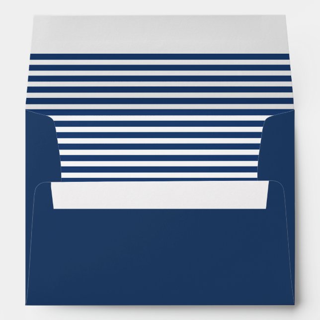 Navy Blue and White Striped  Envelopes (Back (Bottom))