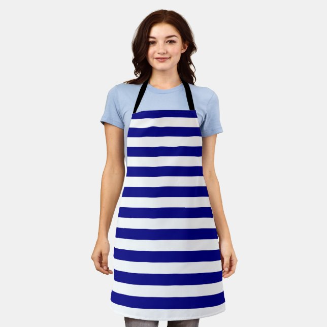 Navy Blue and White Stripes Apron (Worn)