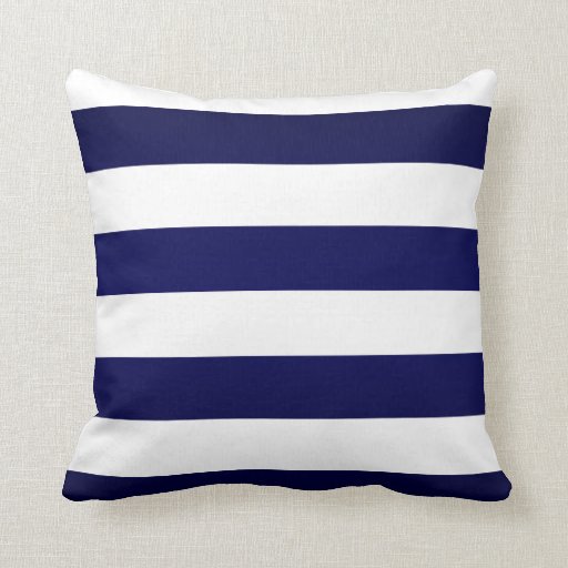 Image of Navy Blue and White Stripes Cushion