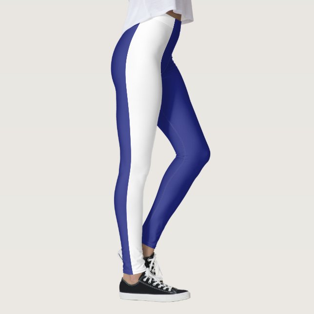 Navy blue and white stripes leggings (Right)