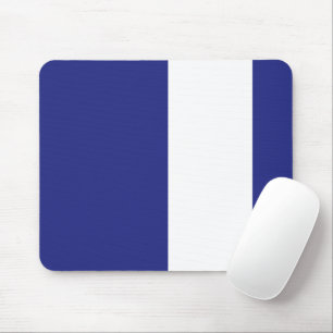 Navy blue and white stripes mouse mat