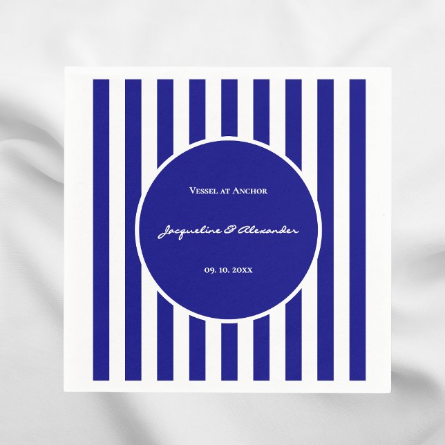 Navy Blue and White Stripes Napkins (Creator Uploaded)