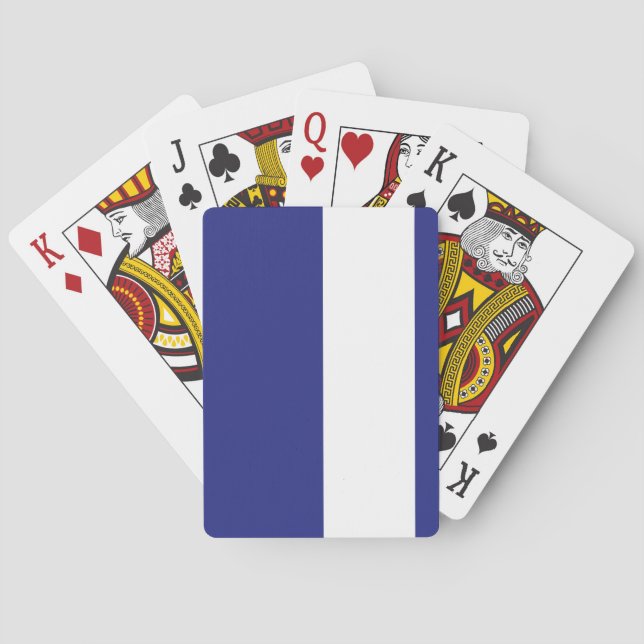 Navy blue and white stripes playing cards (Back)