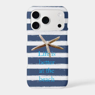 Navy Blue and White Stripes Starfish