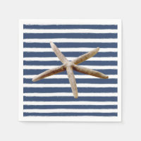 Navy Blue and White Stripes Starfish