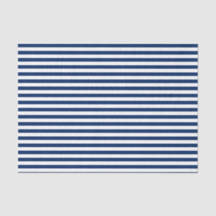 Navy Blue and White Stripes Tissue Paper