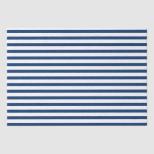 Navy Blue and White Stripes Tissue Paper