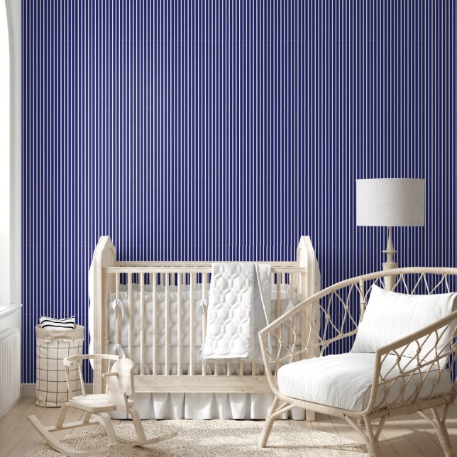 Navy Blue and White Stripes Wallpaper (Kids)